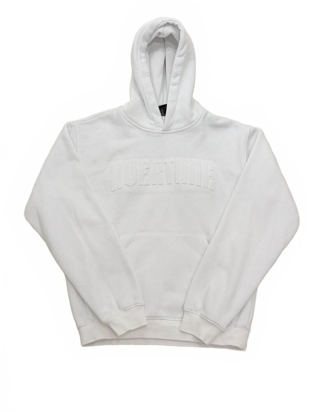Overtime Youth XL White Embossed‎ Logo Pullover Hoodie Kids